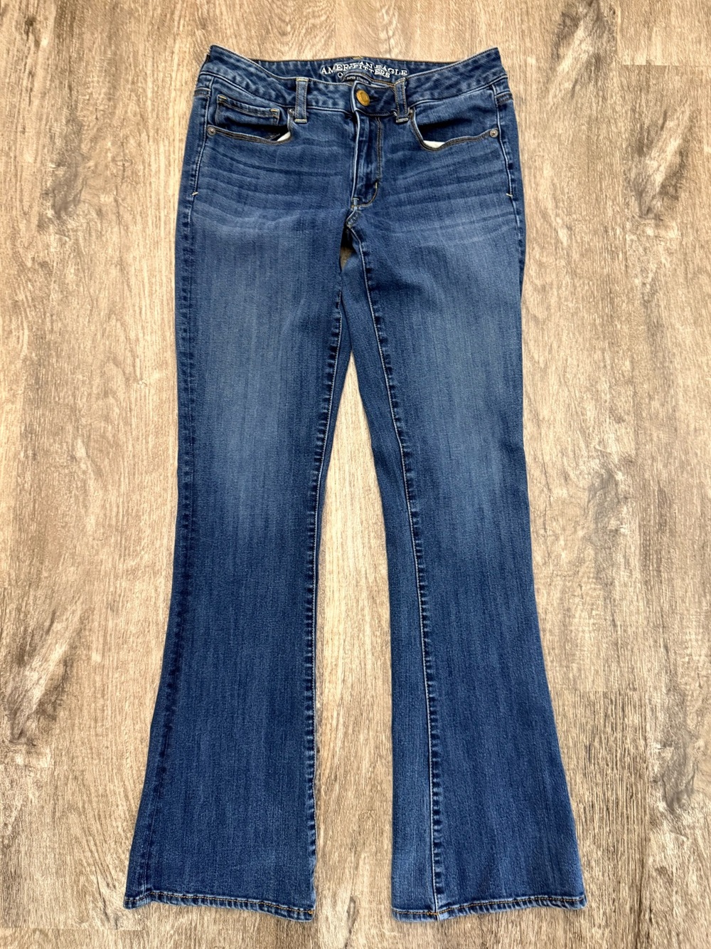 American Eagle Jeans Womens 8 Low Rise Boot Cut Skinny Kick Stretch 29x30
